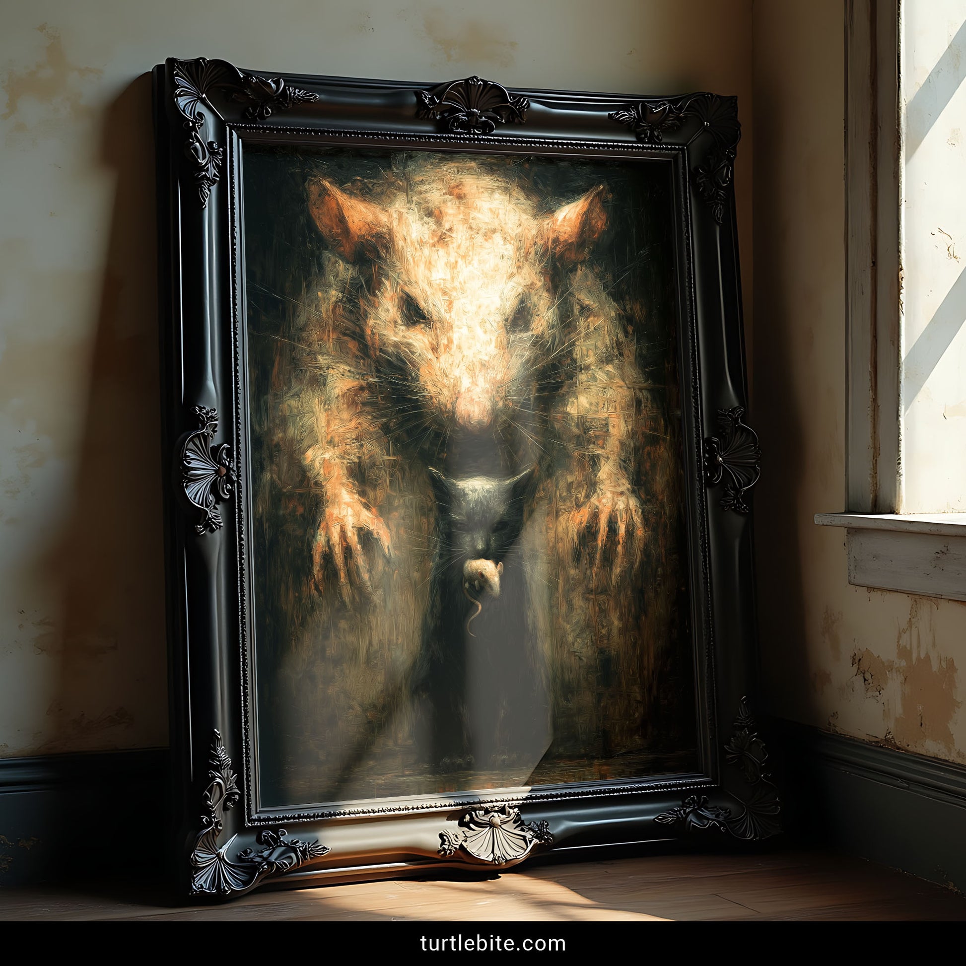 Bizarre gothic home decor print unusual animal artwork dark mysterious aesthetic