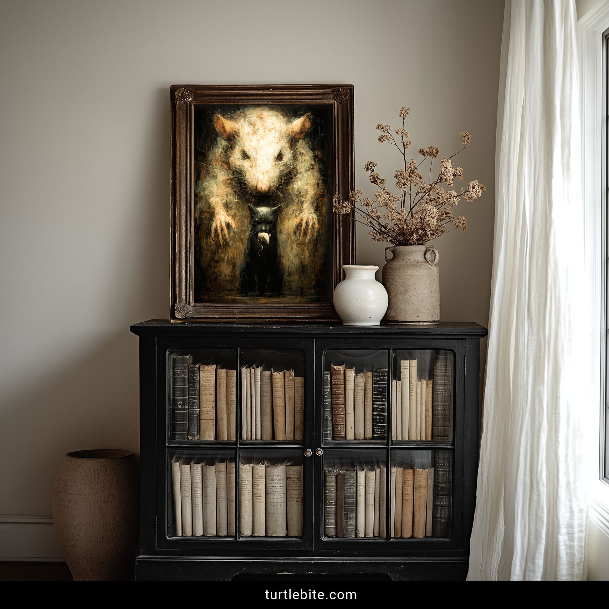 Bizarre gothic home decor print unusual animal artwork dark mysterious aesthetic