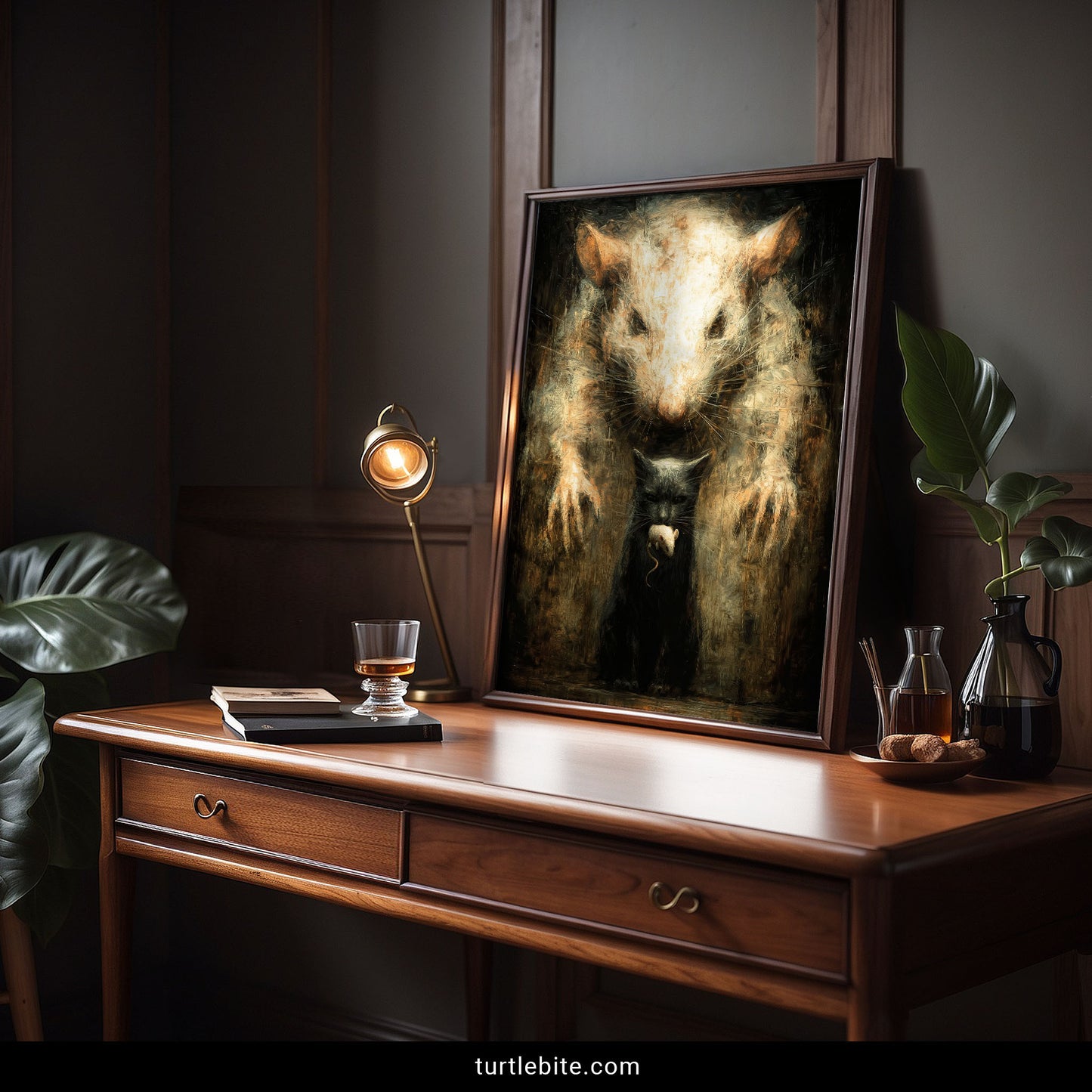 Bizarre gothic home decor print unusual animal artwork dark mysterious aesthetic