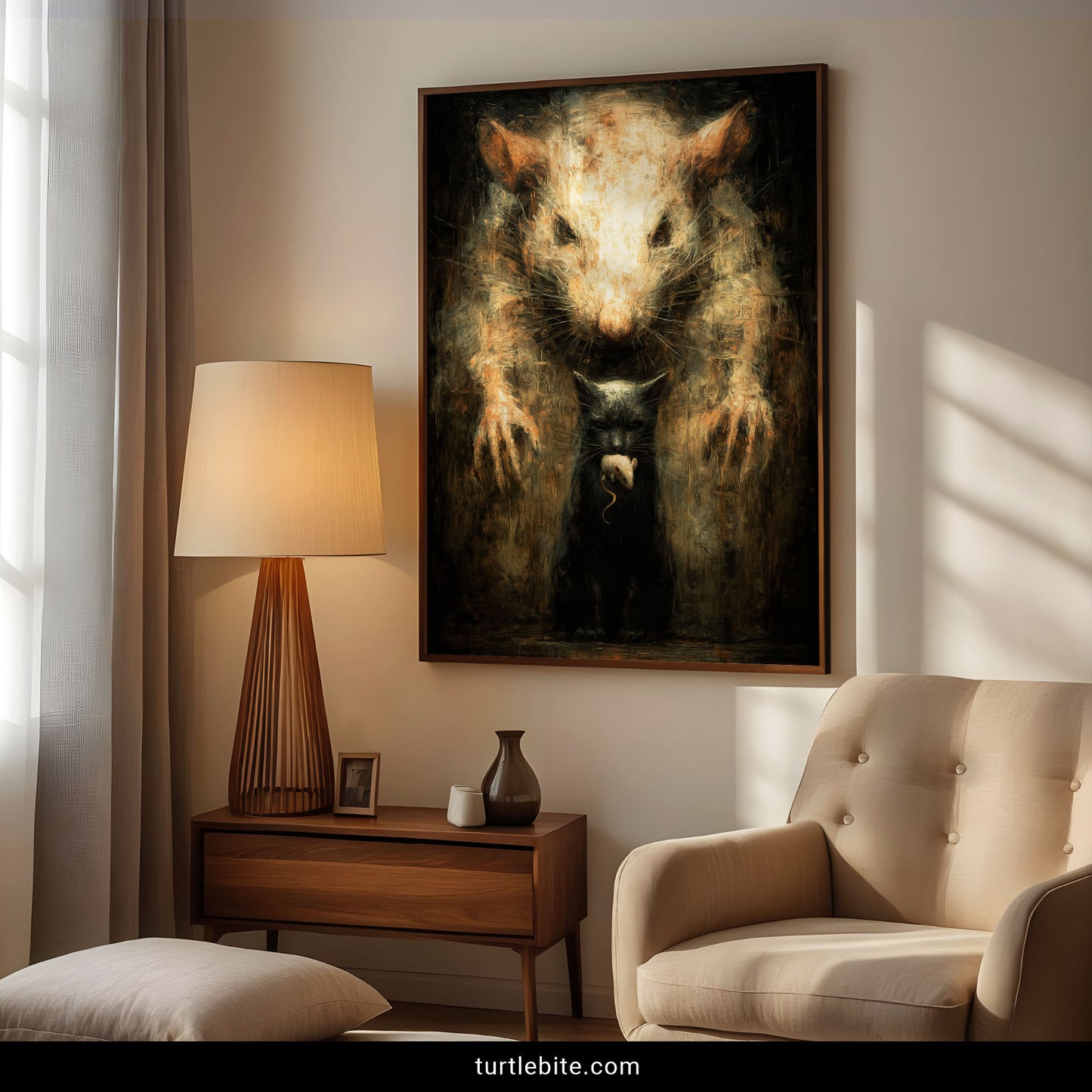 Bizarre gothic home decor print unusual animal artwork dark mysterious aesthetic