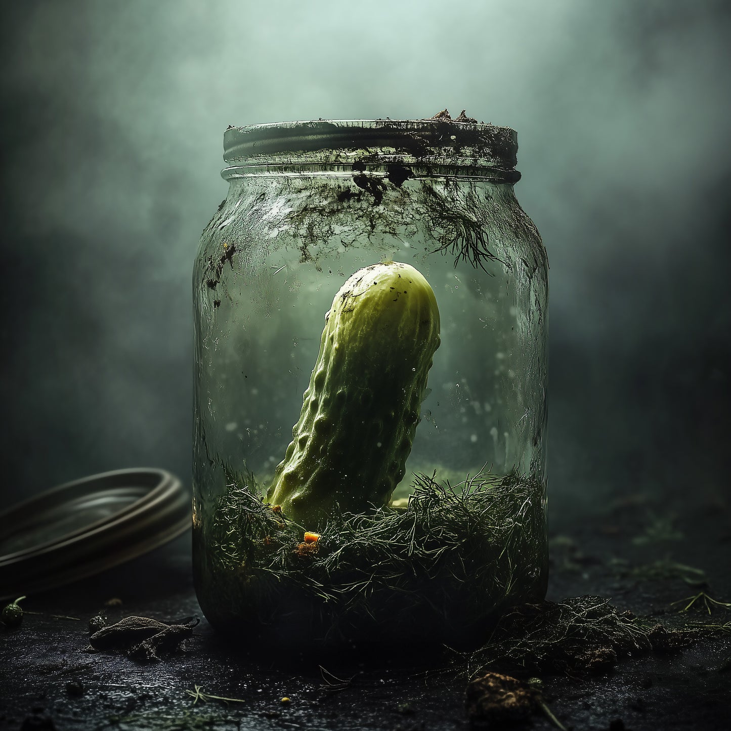 The Last Cucumber Poster Print, Quirky Dark Wall Art Poster, Ghostly Kitchen Decor