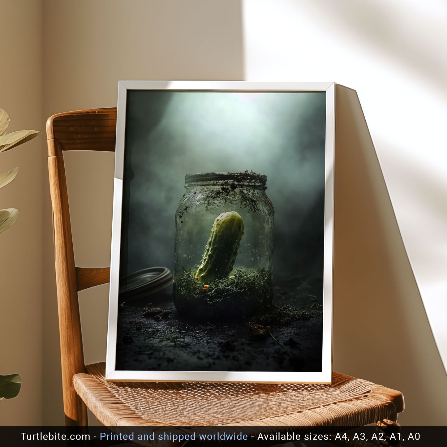 The Last Cucumber Poster Print, Quirky Dark Wall Art Poster, Ghostly Kitchen Decor